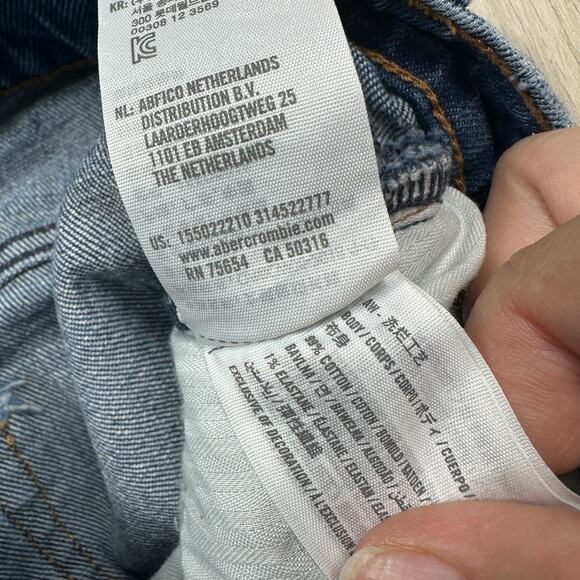 Abercrombie & Fitch 90s Ultra High Rise Straight Leg Blue Jeans Distressed 26 - Picture 10 of 14